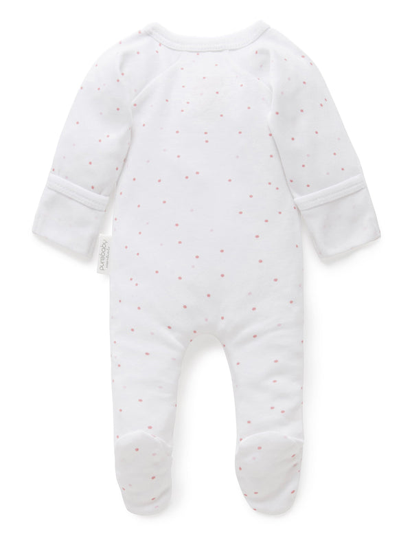 Premi Zip Growsuit - Pale Pink Spot