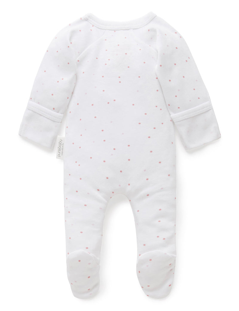 Premi Zip Growsuit - Pale Pink Spot