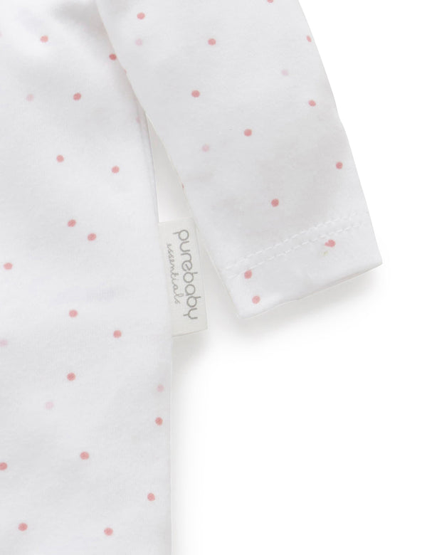 Premi Zip Growsuit - Pale Pink Spot