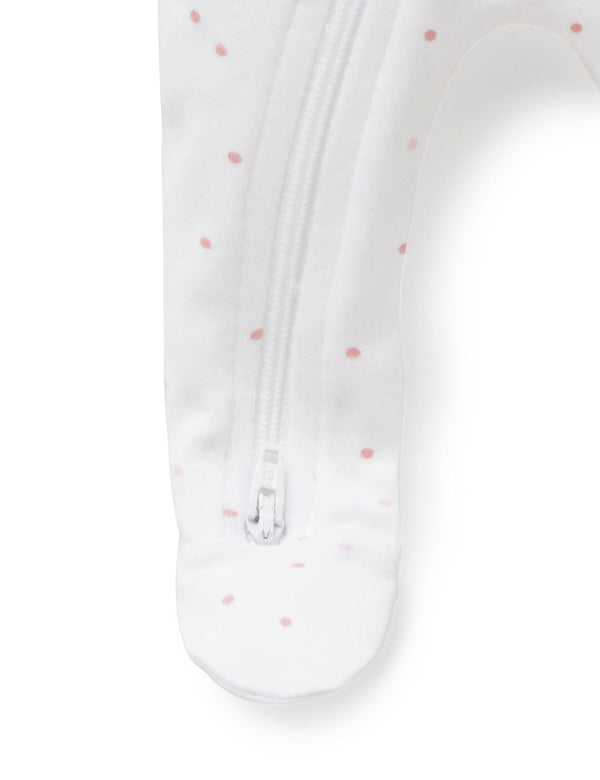 Premi Zip Growsuit - Pale Pink Spot
