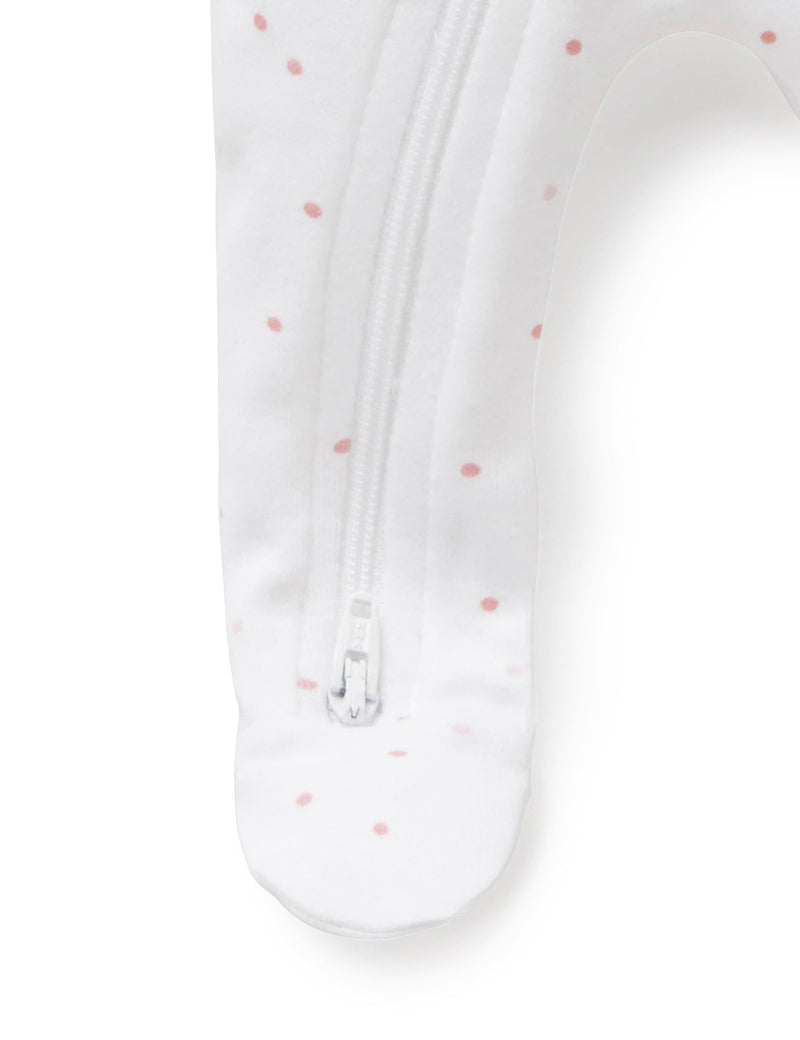 Premi Zip Growsuit - Pale Pink Spot