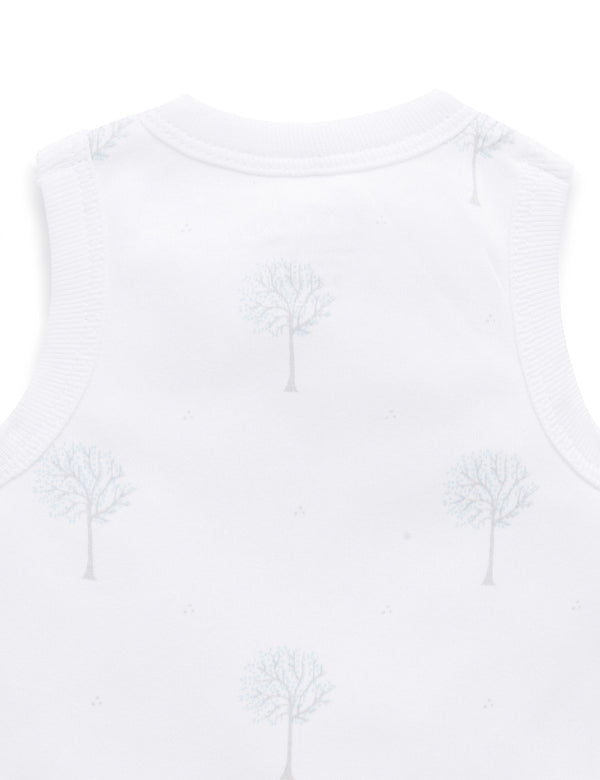 Cross Over Singlet - Pale Blue Tree