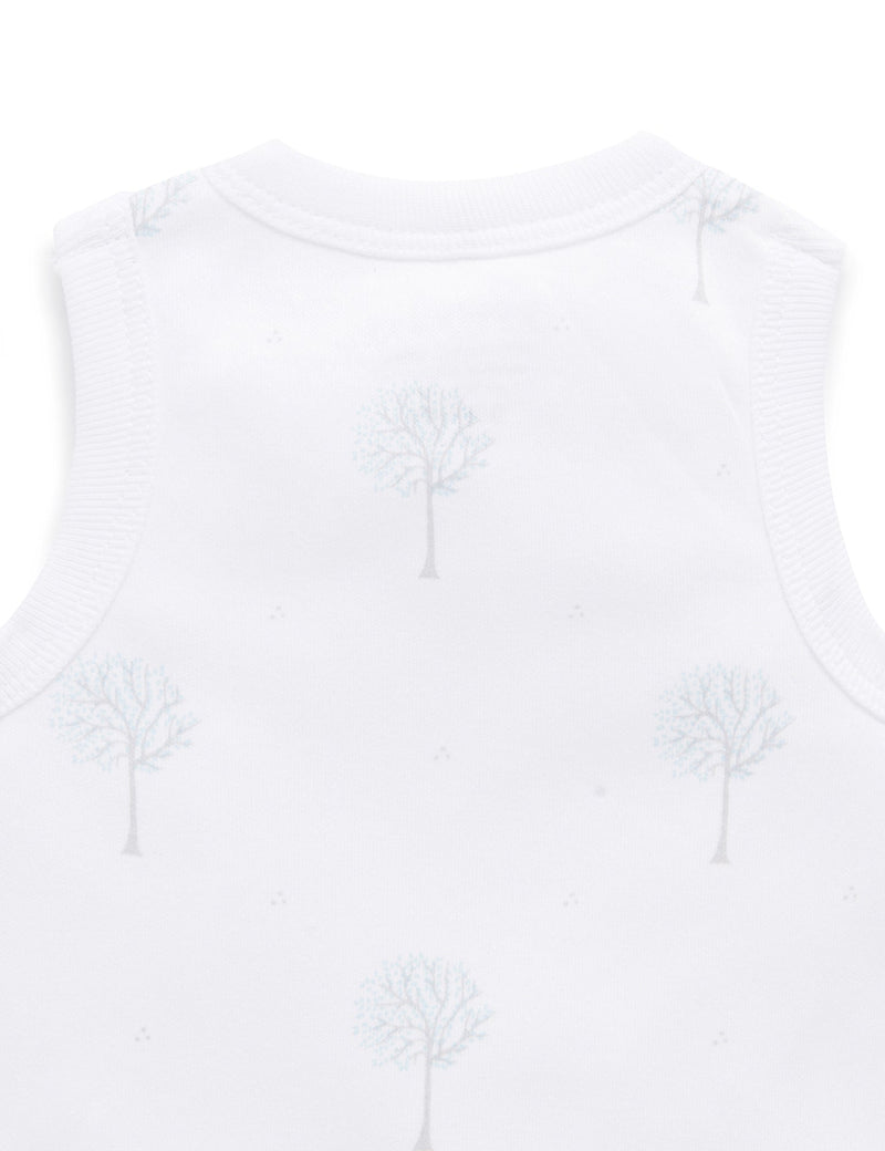 Cross Over Singlet - Pale Blue Tree