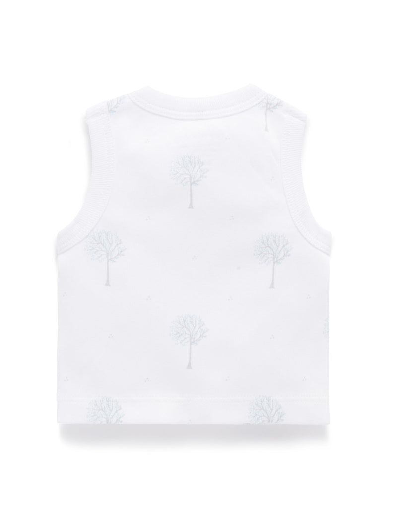 Cross Over Singlet - Pale Blue Tree
