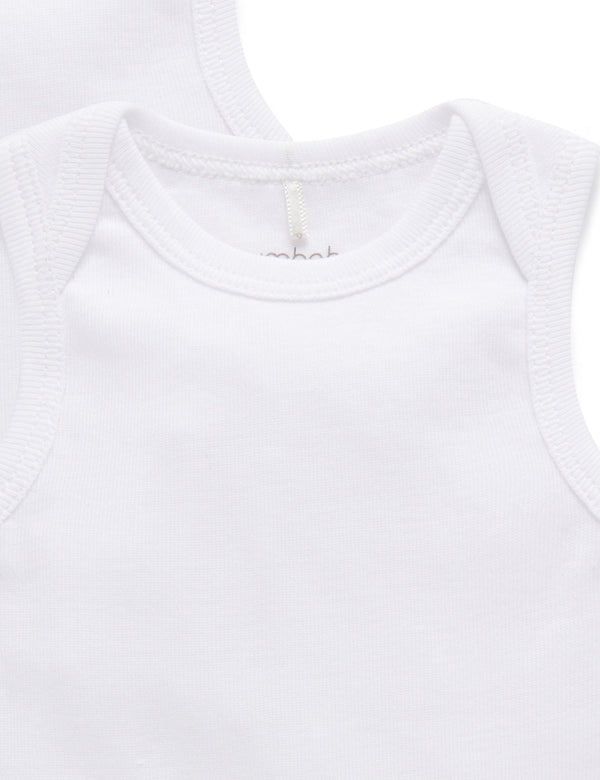 2 Pack Singlet - White