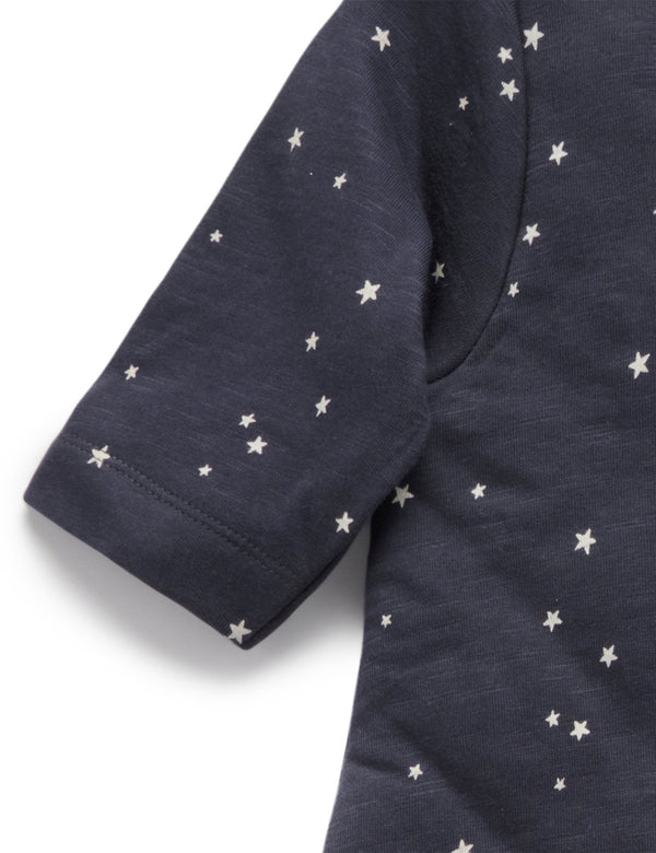L/Slv Sleep Bag, Tog 3 - Charcoal Starry Night Print