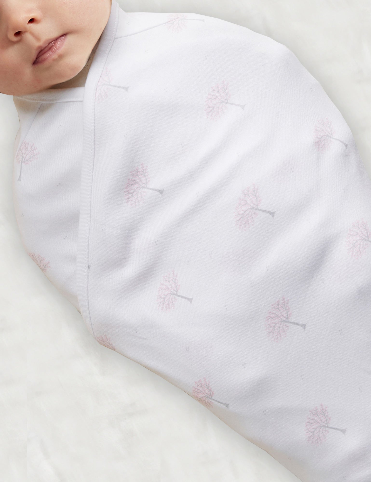 Cocoon Wrap Interlock - Pale Pink Tree