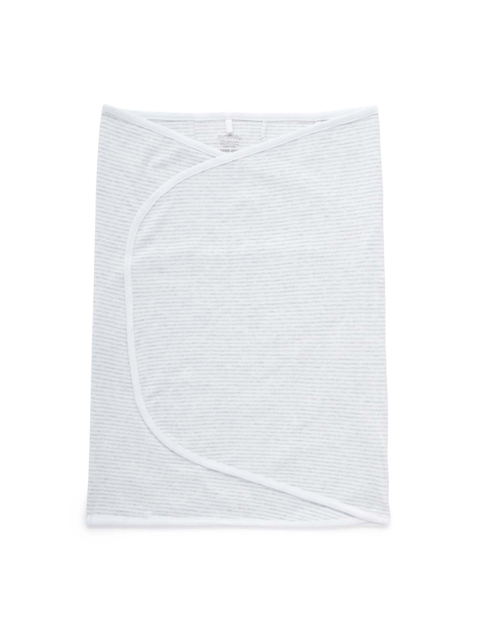 Cocoon Wrap Interlock - Pale Grey Melange Stripe