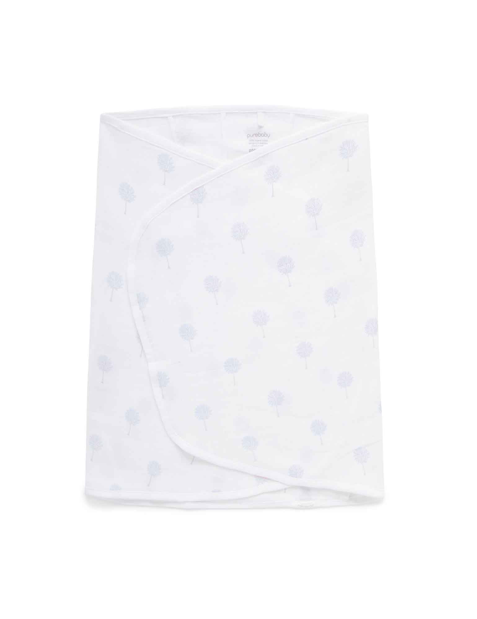 Cocoon Wrap Muslin - Pale Blue Tree