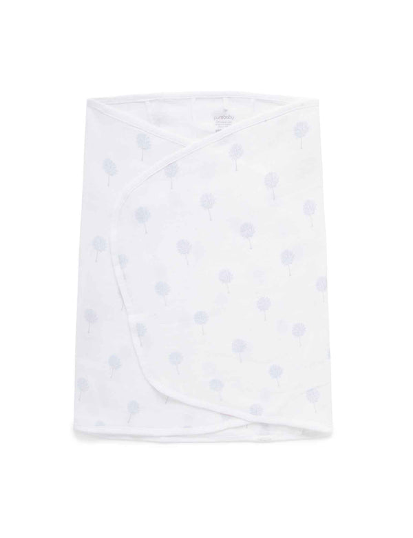 Cocoon Wrap Muslin - Pale Blue Tree