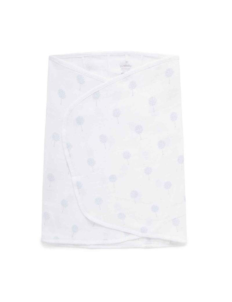 Cocoon Wrap Muslin - Pale Blue Tree