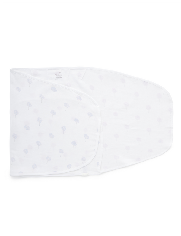 Cocoon Wrap Muslin - Pale Blue Tree