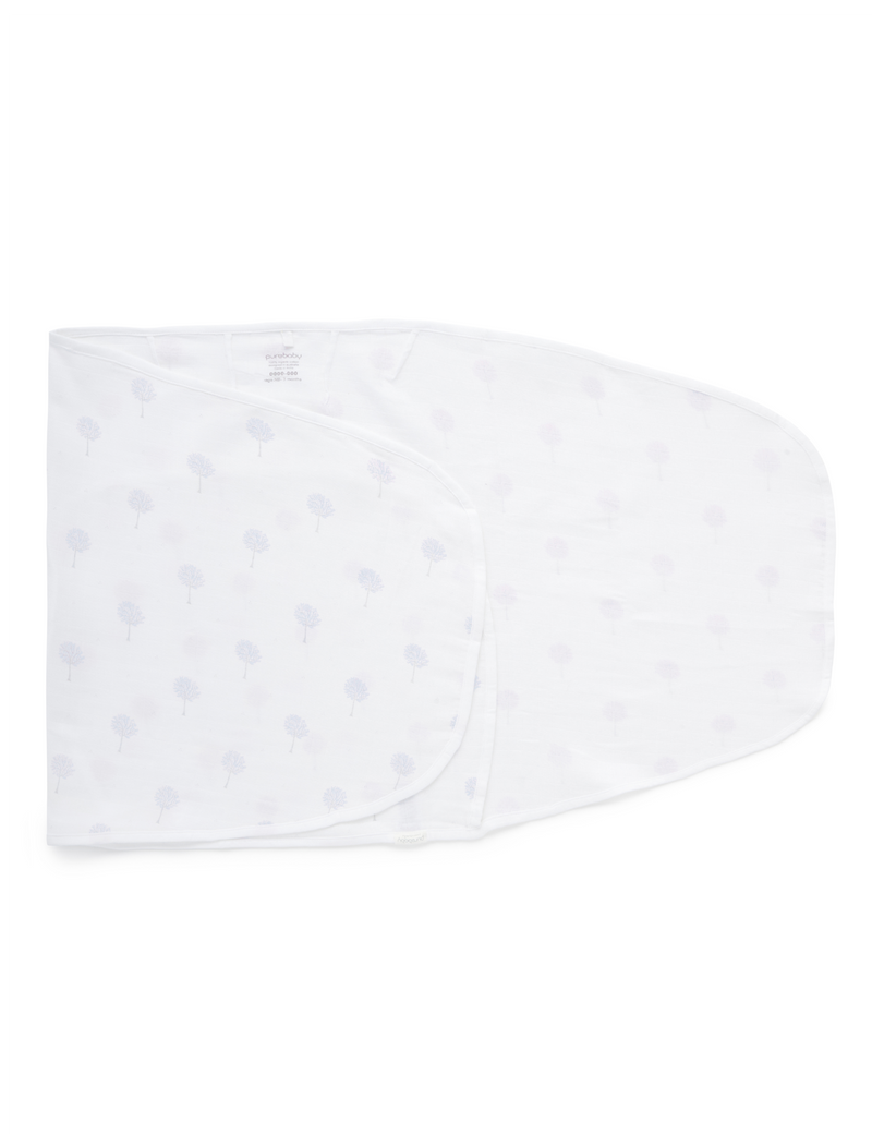 Cocoon Wrap Muslin - Pale Blue Tree