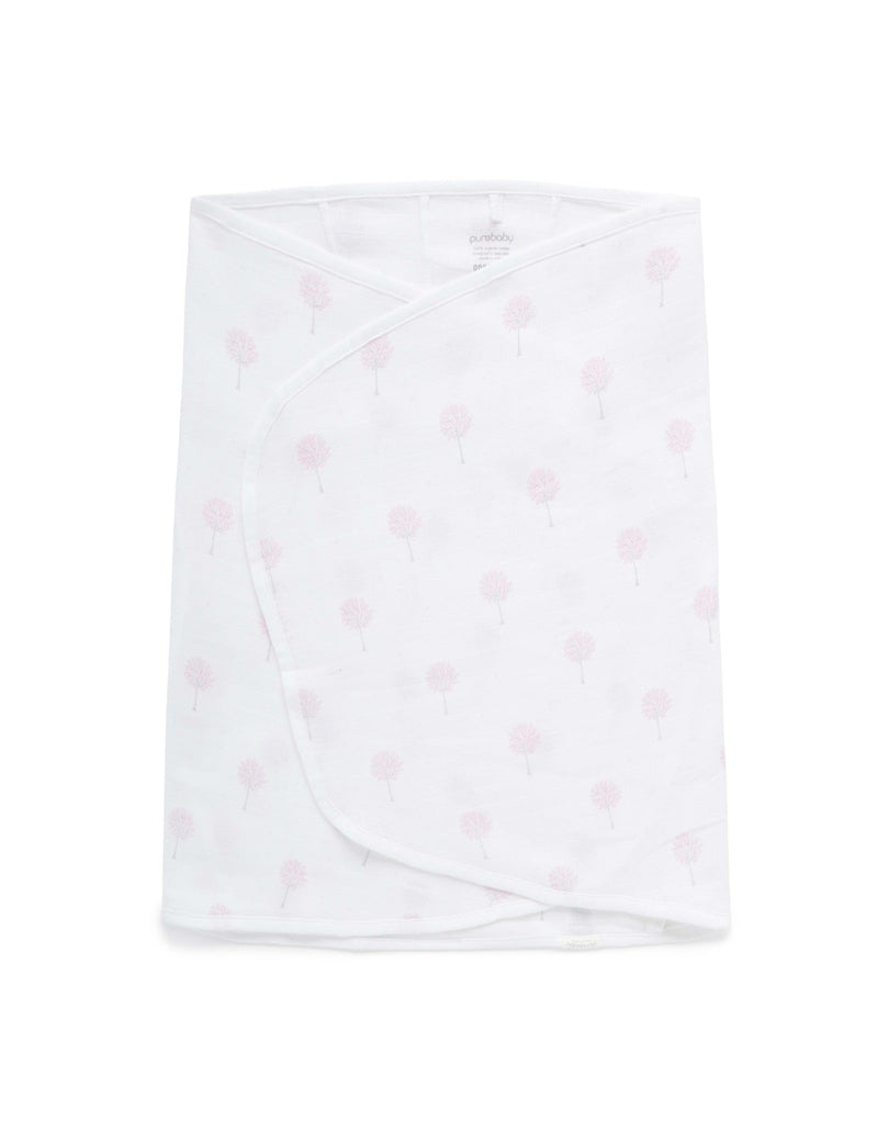 Cocoon Wrap Muslin - Pale Pink Tree