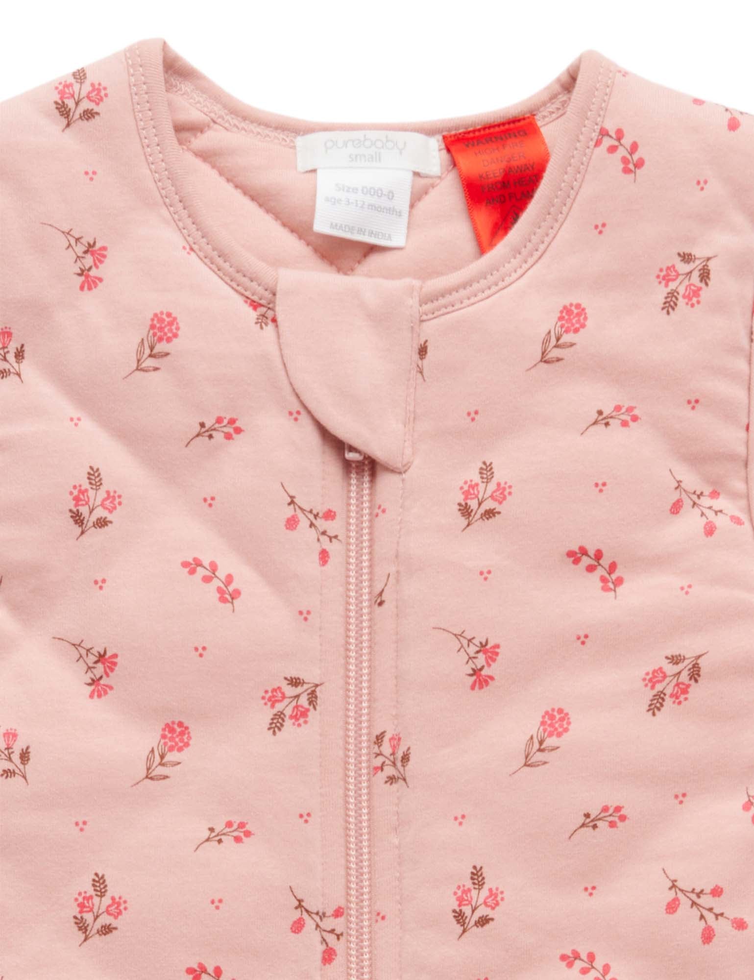 L/slv Sleep Bag, TOG 3 - Berry Leaves Print
