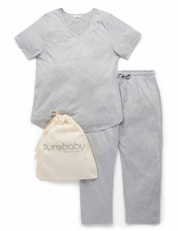 Ladies PJ set - Grey Melange