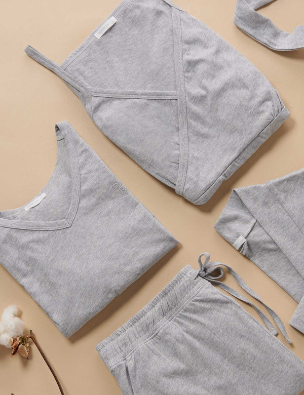 Ladies PJ set - Grey Melange