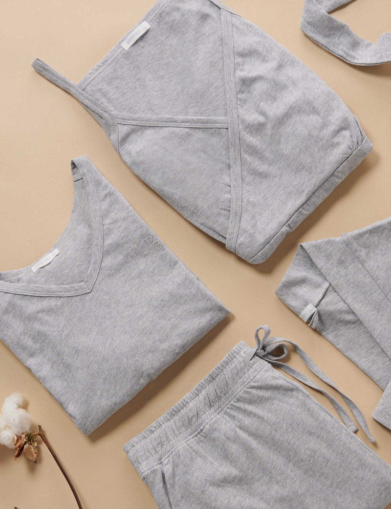 Ladies PJ set - Grey Melange