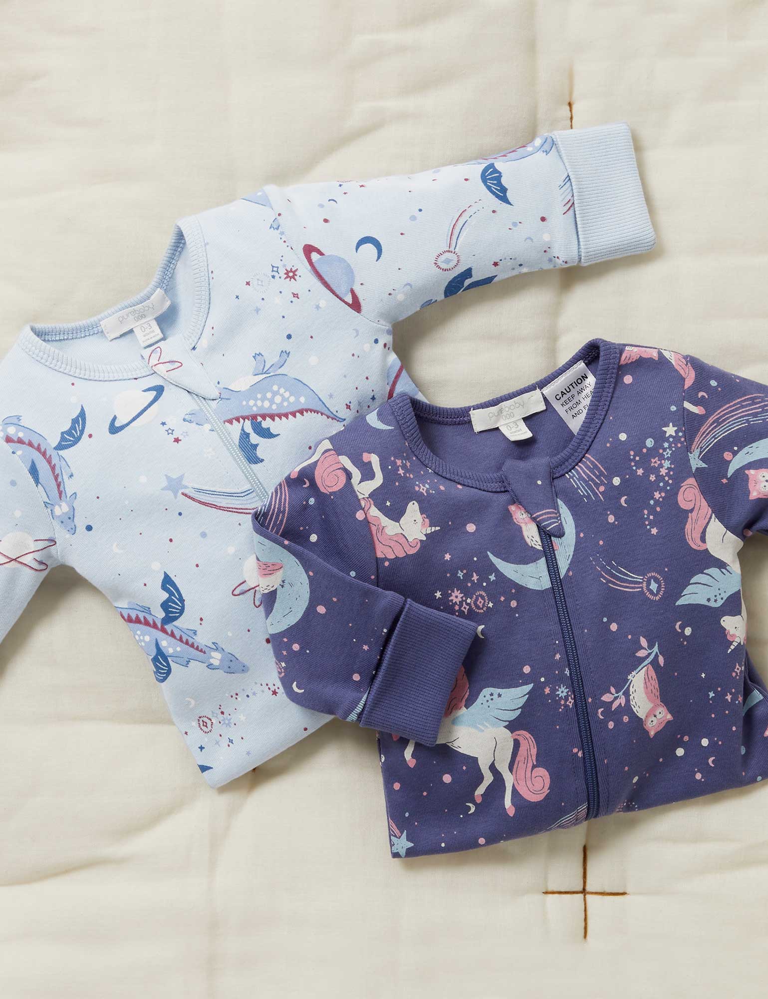 Rib Footless Onesie - Dragon Dreams