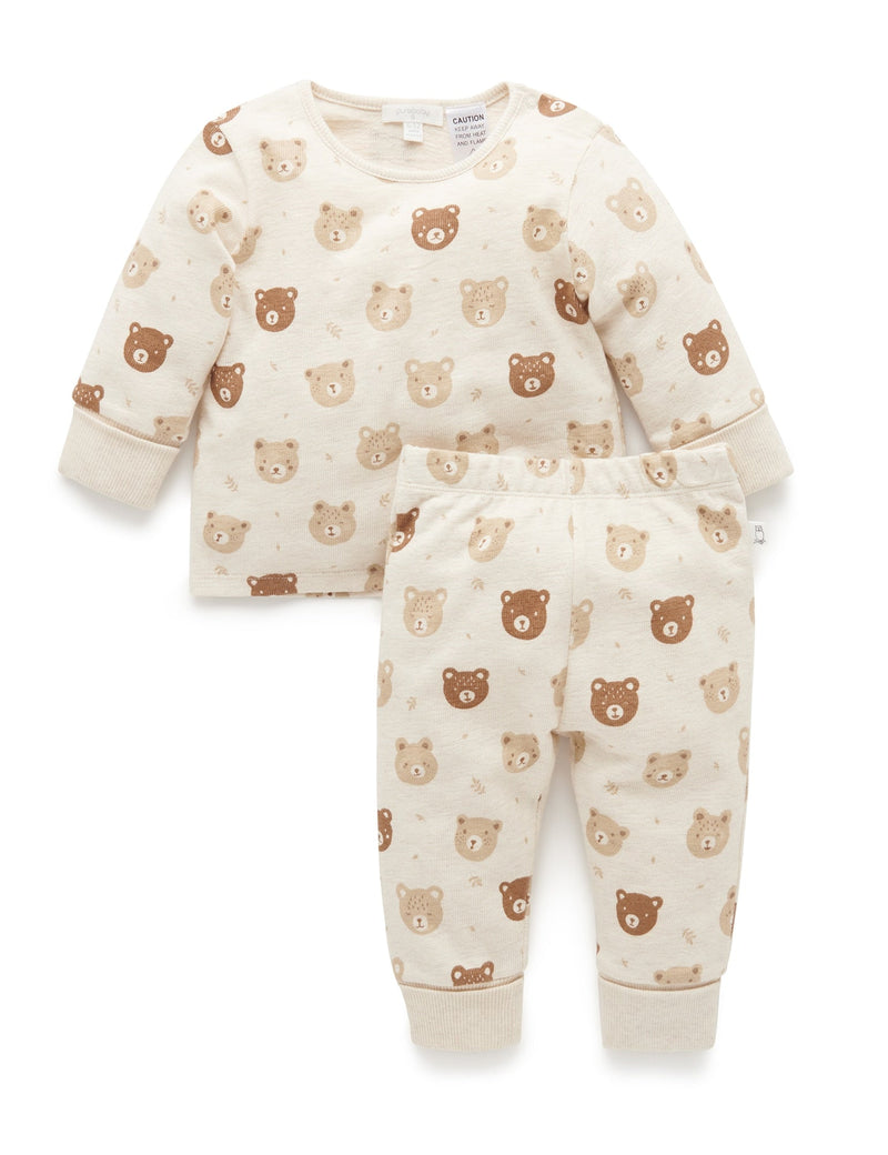 L/sleeve PJ Set - Sleep Bear Heads