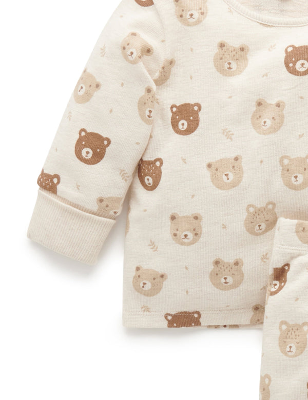 L/sleeve PJ Set - Sleep Bear Heads