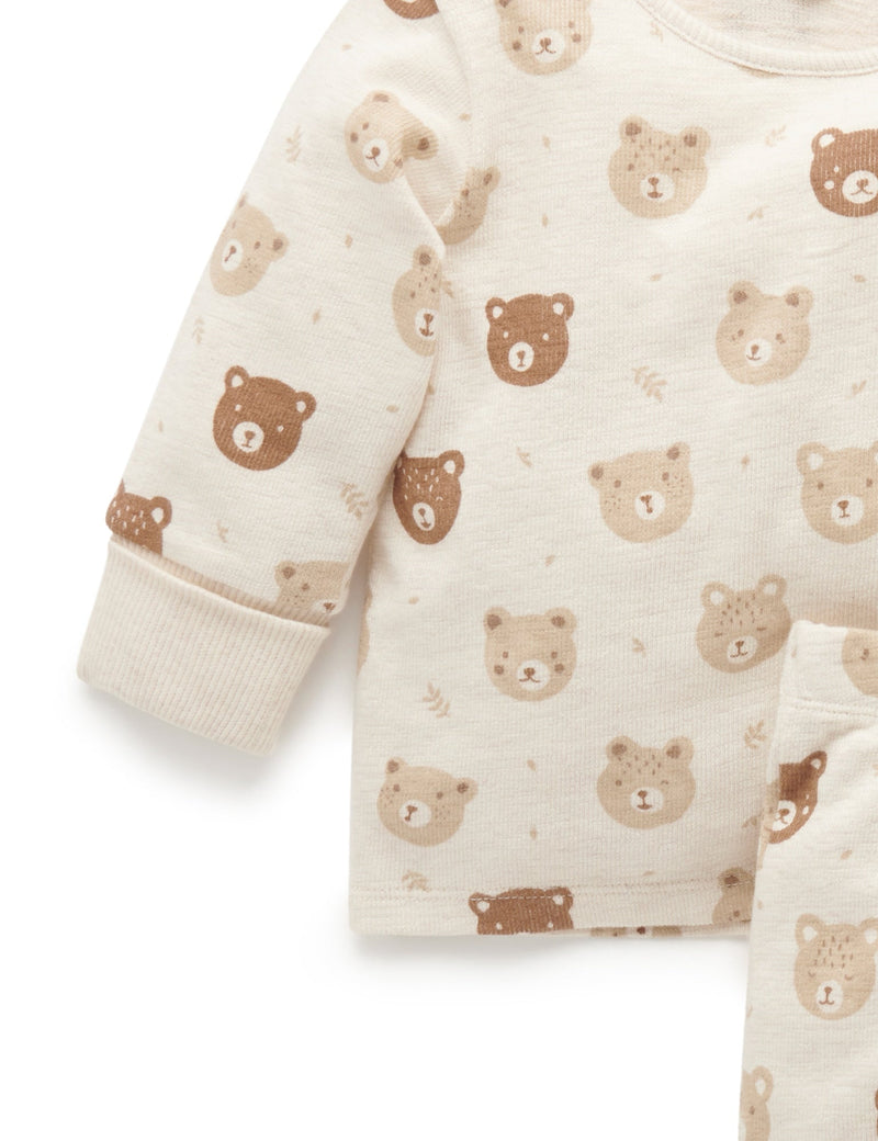 L/sleeve PJ Set - Sleep Bear Heads
