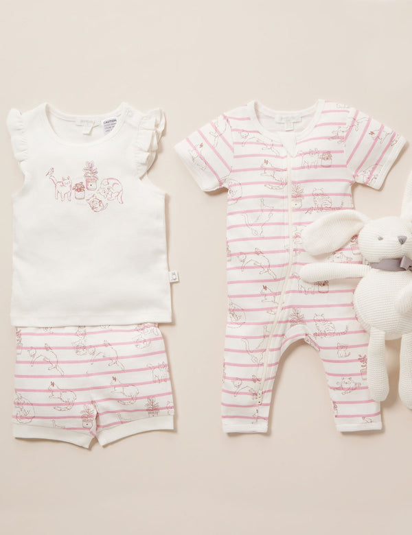 Ruffle PJ Set - Purrfect Friends