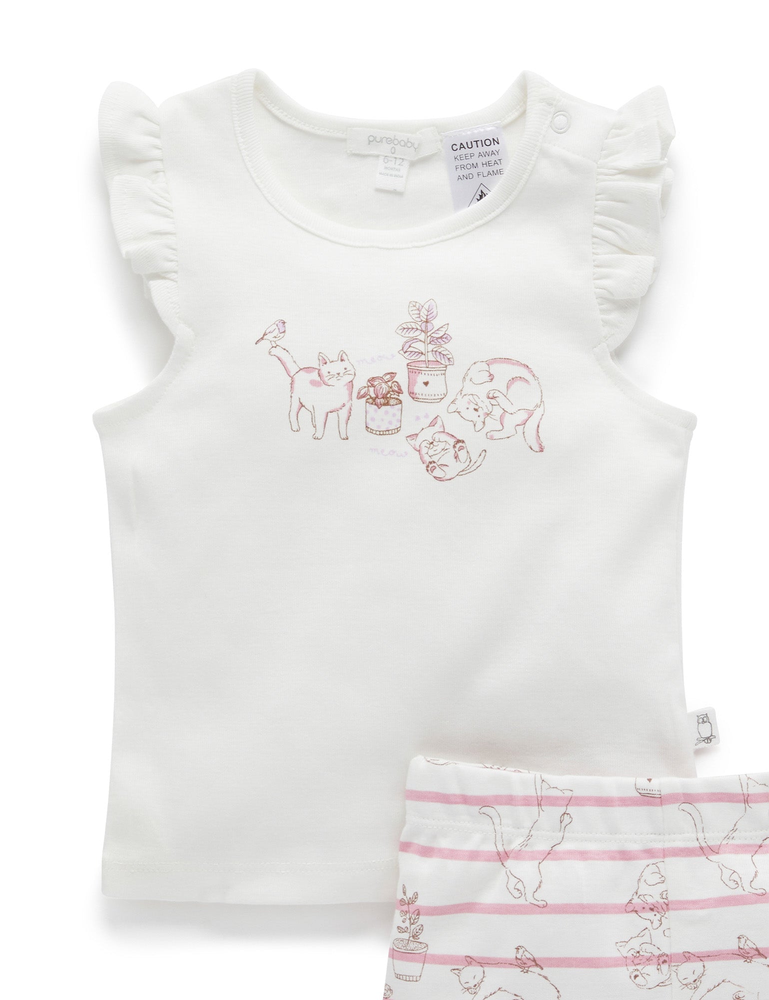 Ruffle PJ Set - Purrfect Friends