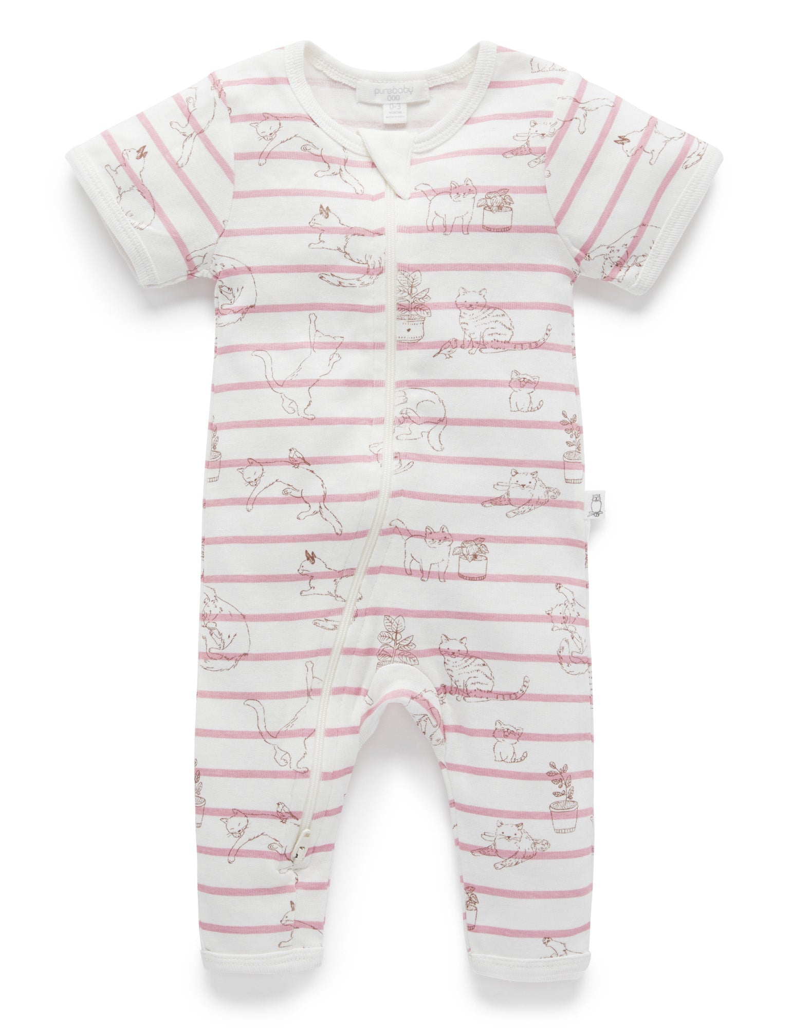 Zip Footless Sleepsuit - Purrfect Friends