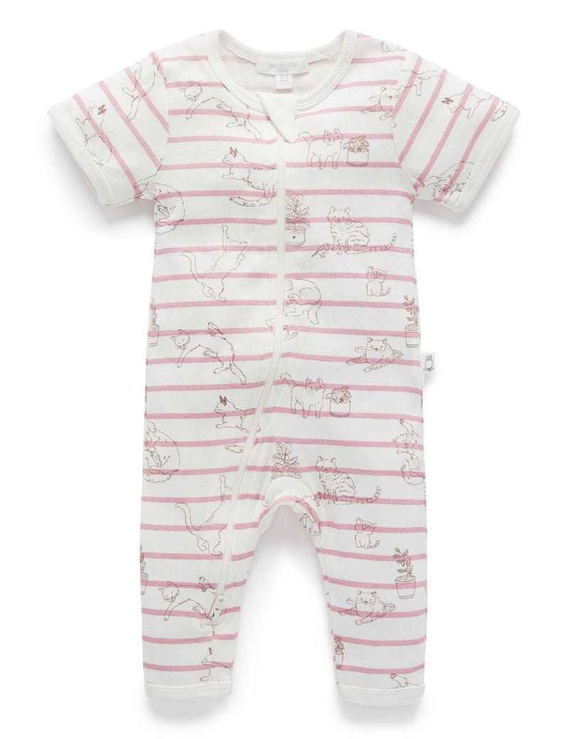 Zip Footless Sleepsuit - Purrfect Friends
