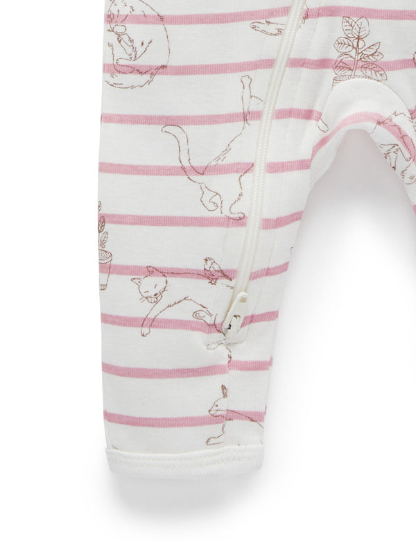 Zip Footless Sleepsuit - Purrfect Friends