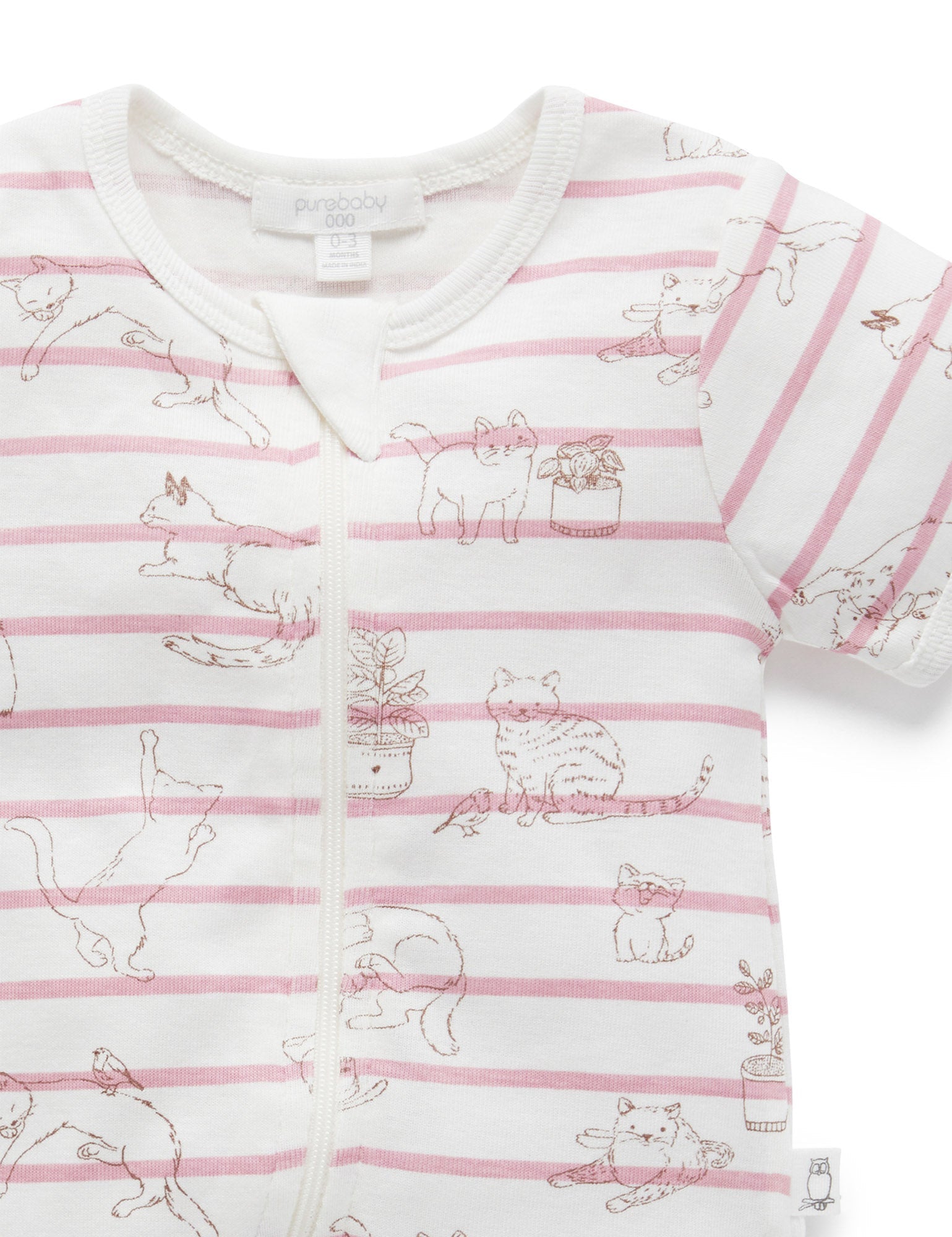 Zip Footless Sleepsuit - Purrfect Friends