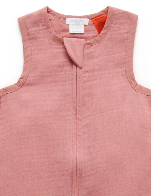 Crinkle Muslin Sleepbag - Crabapple