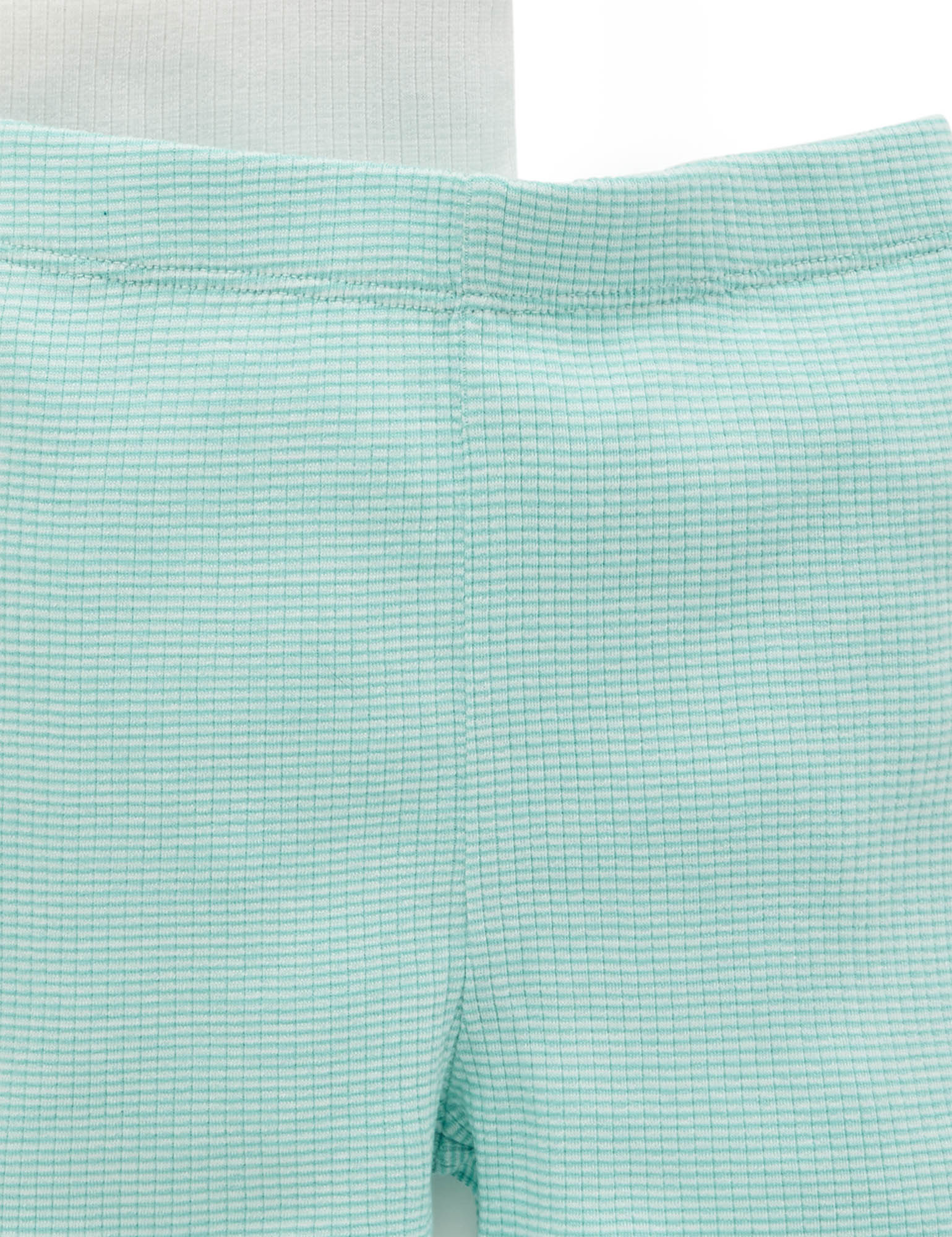 Rib Short PJ Set - Aquamarine Stripe