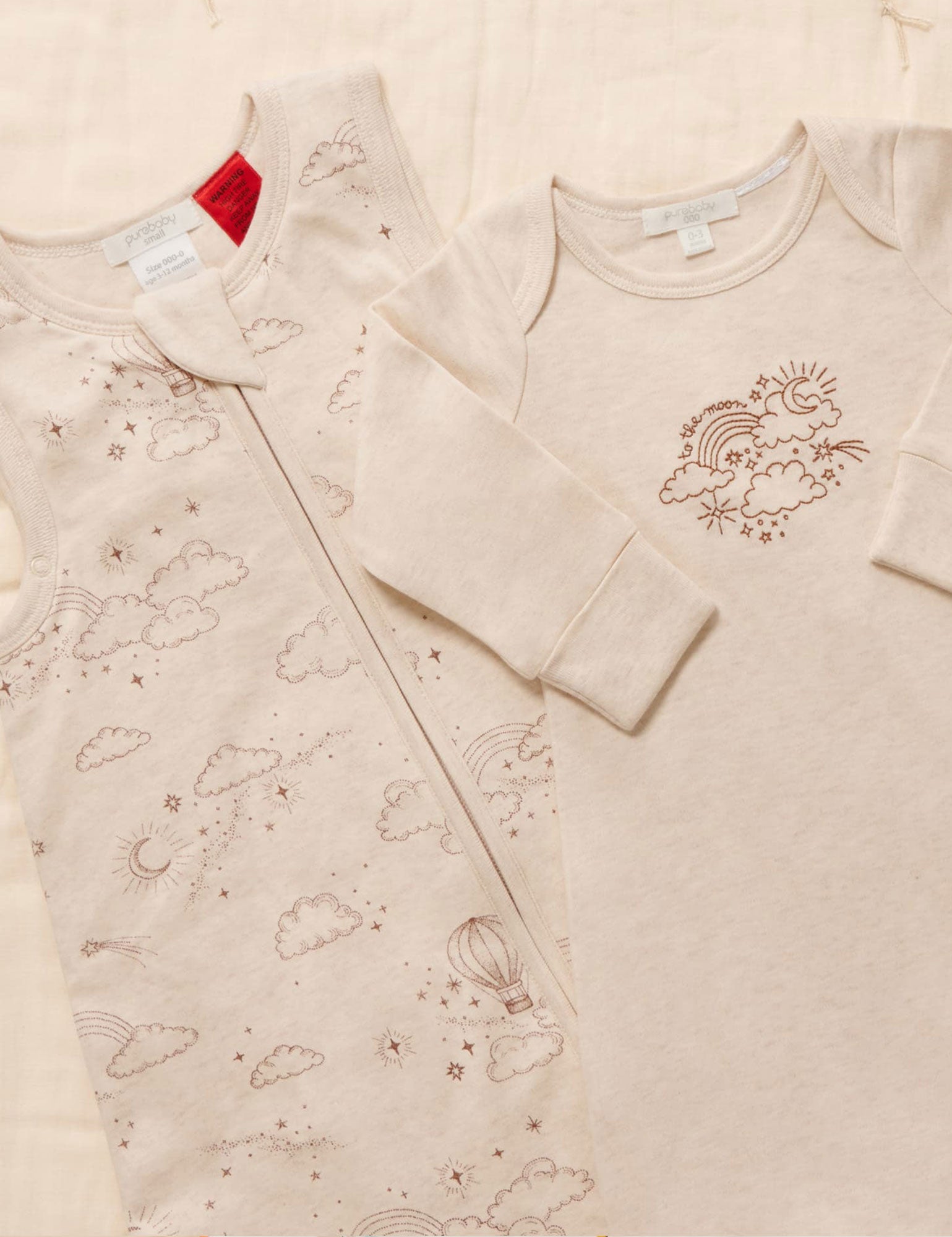 Embroidered Sleepsuit - In The Clouds