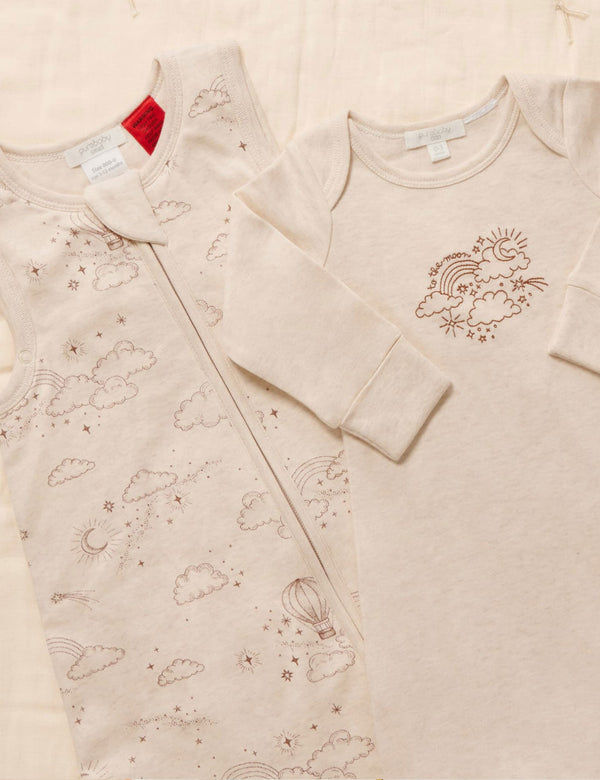 Embroidered Sleepsuit - In The Clouds