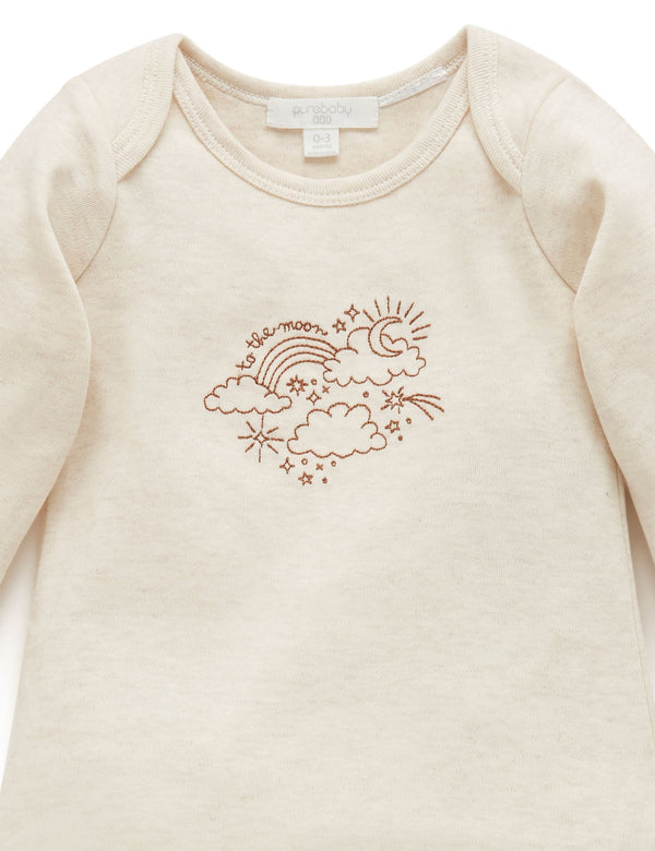 Embroidered Sleepsuit - In The Clouds
