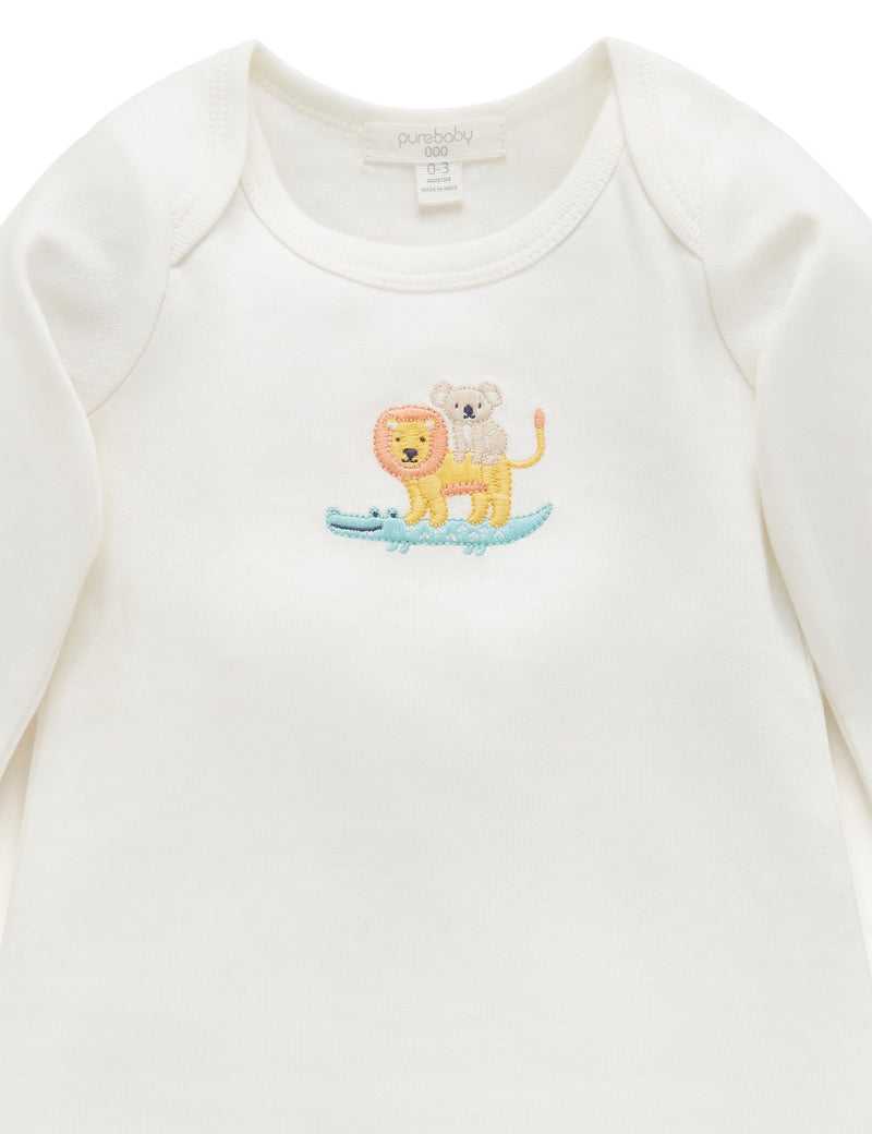 Embroidered Sleepsuit - Menagerie