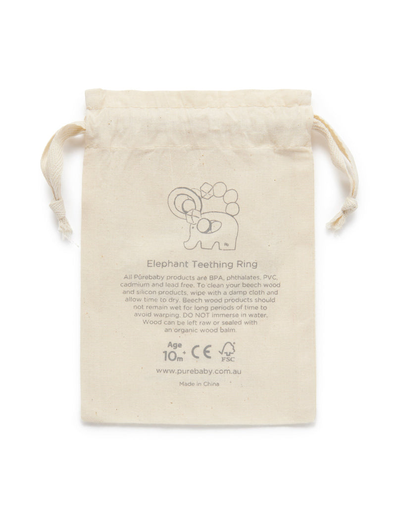 Elephant Teething Ring - Grey