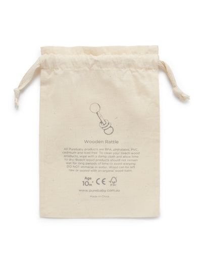 Wooden Rattle - NATURAL