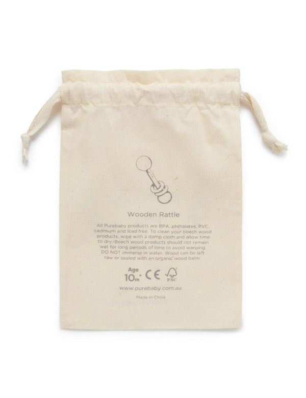 Wooden Rattle - NATURAL