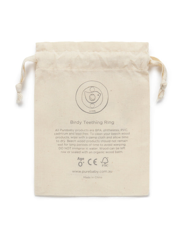 Birdy Teething Ring - NATURAL