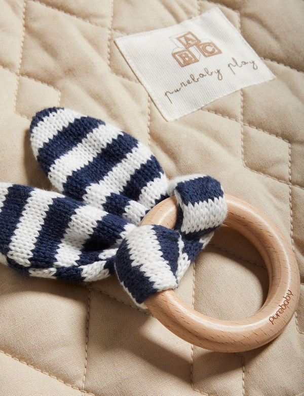 Rabbit Ear Teether - Navy