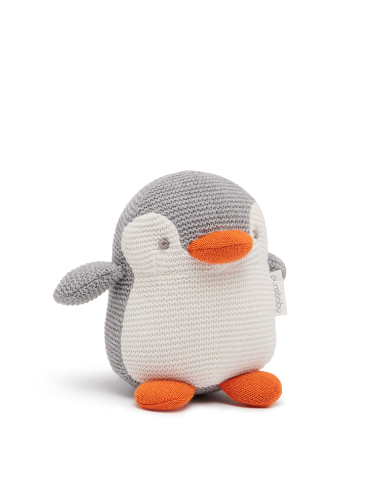 Knitted Penguin Toy - Grey