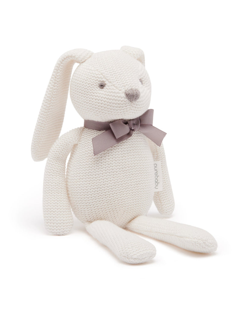 Knitted Bunny Toy White - White