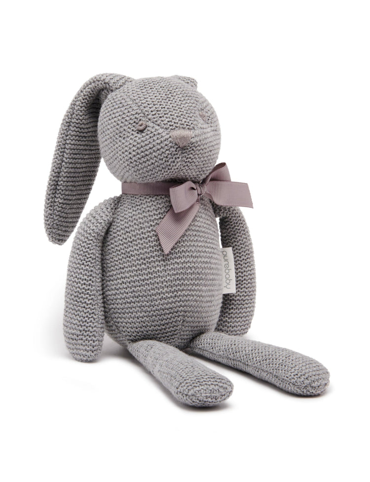 Knitted Bunny Toy Grey - Grey