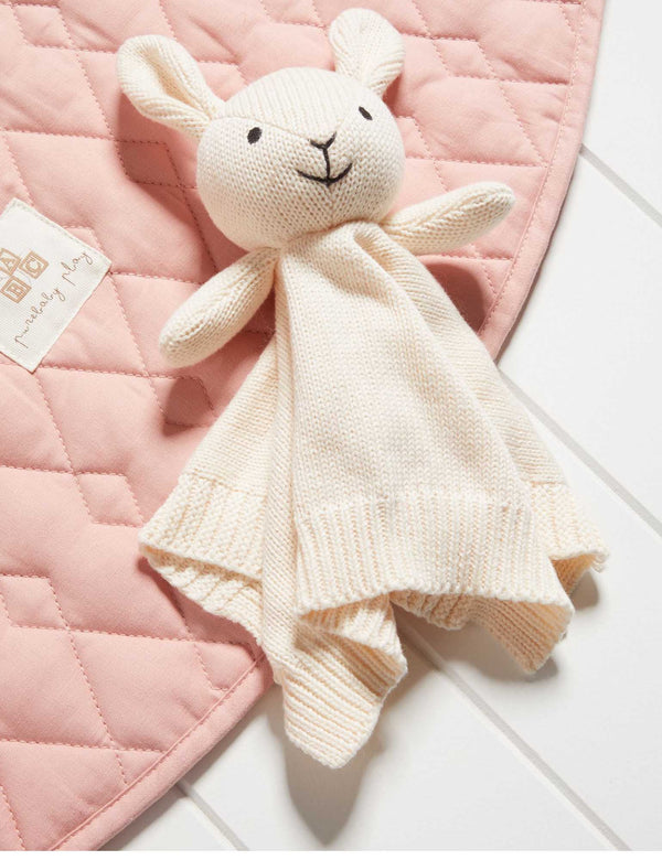 Knitted Bunny Comforter - Cloud