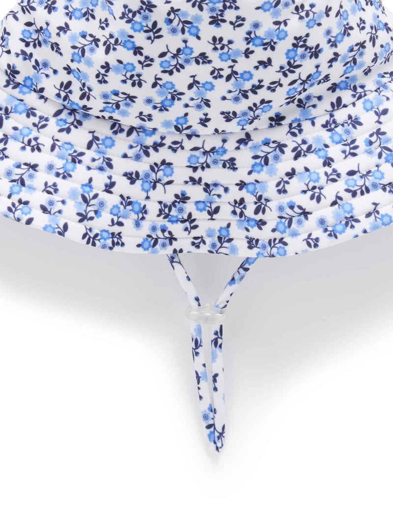 Broad Brim Hat - Forget Me Not Print