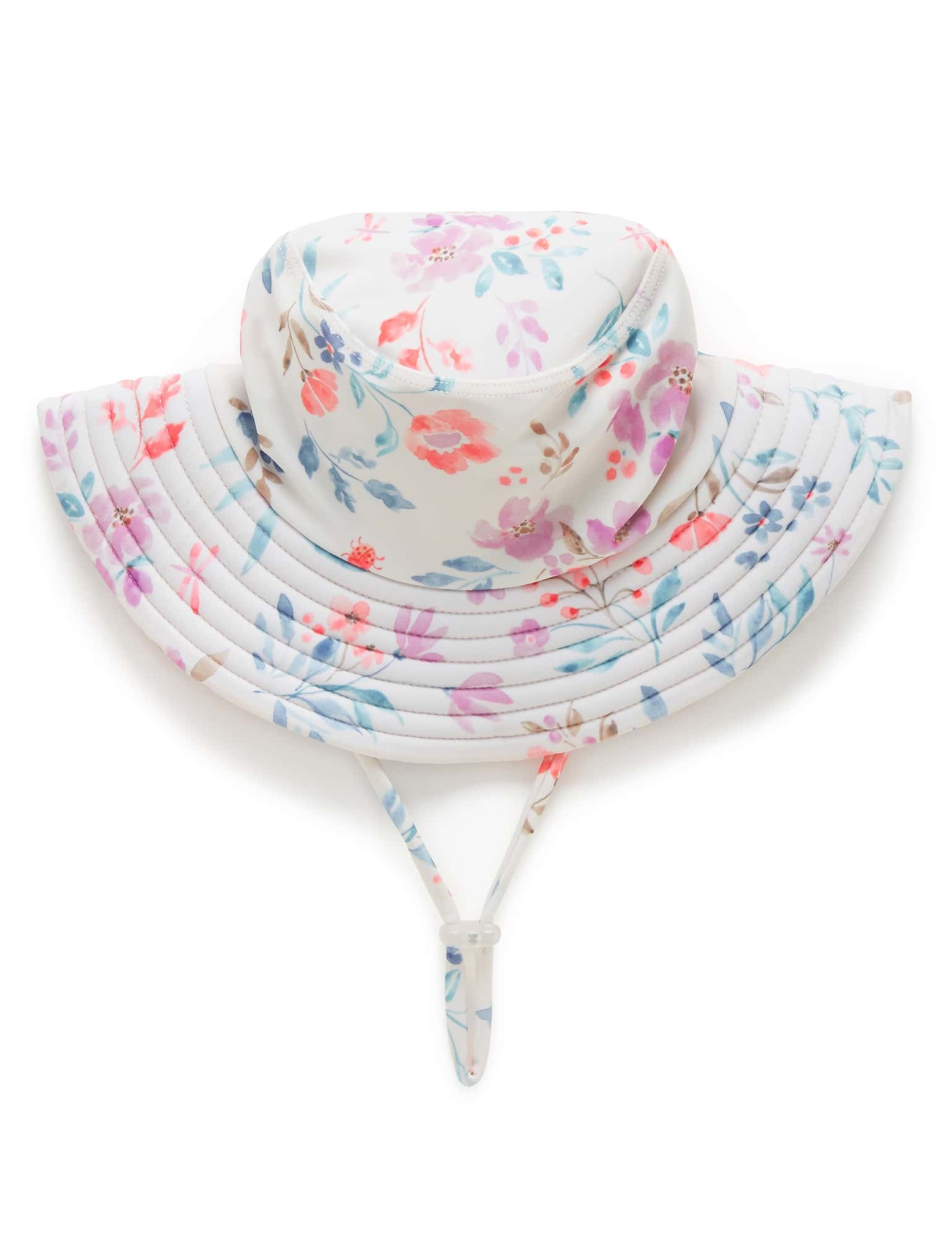Girls Broad Brim Hat - Full Bloom Print