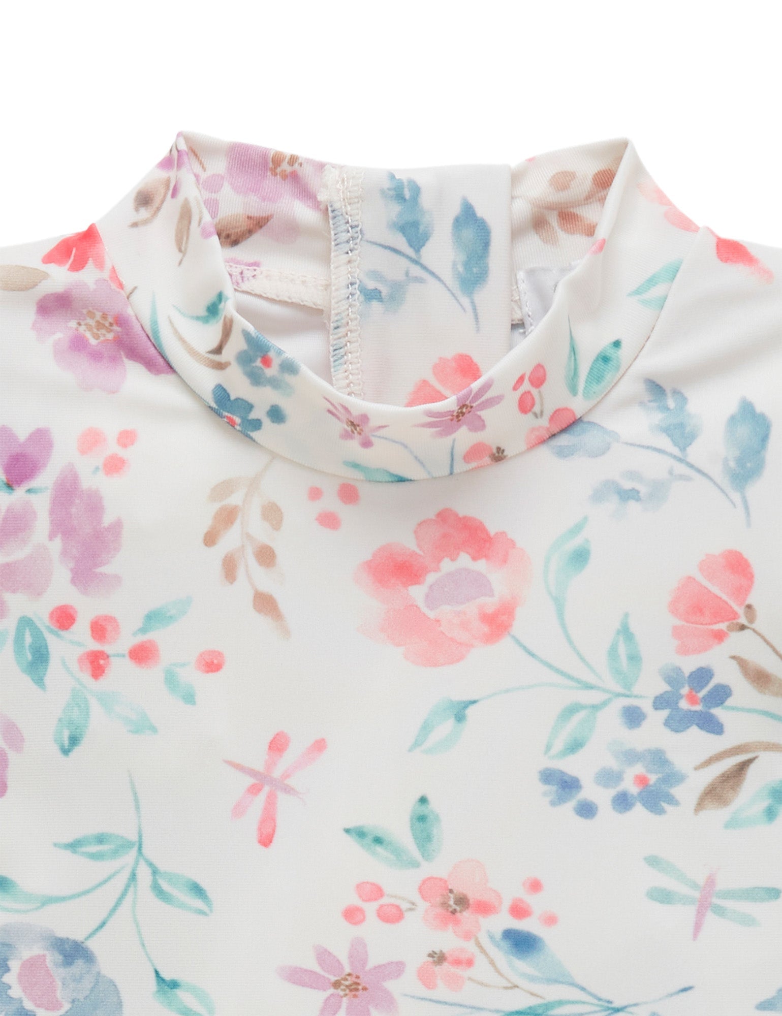 Printed S/S Rashie Flutter Set - Full Bloom Print